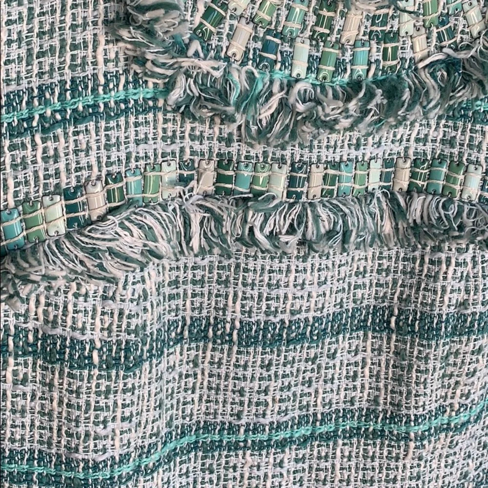 Tory Burch Teal and White Tweed Mini Dress